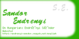 sandor endrenyi business card